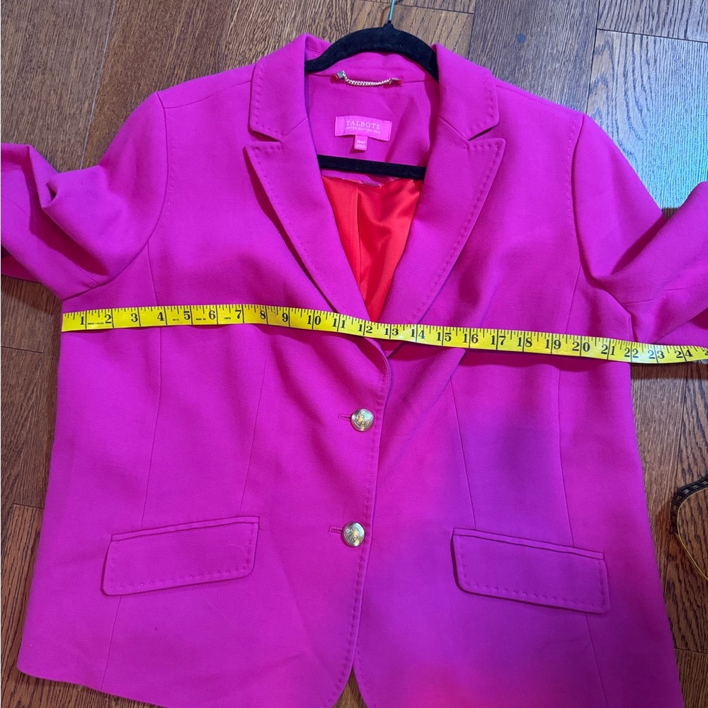 Talbots Fuchsia Pink Classic Blazer with Gold Buttons - Picture 12 of 14